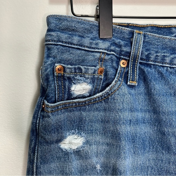 Levi’s 501 Distressed Straight Leg Jeans Button Fly Size 25 - Picture 7 of 14